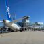 a plane on the runway