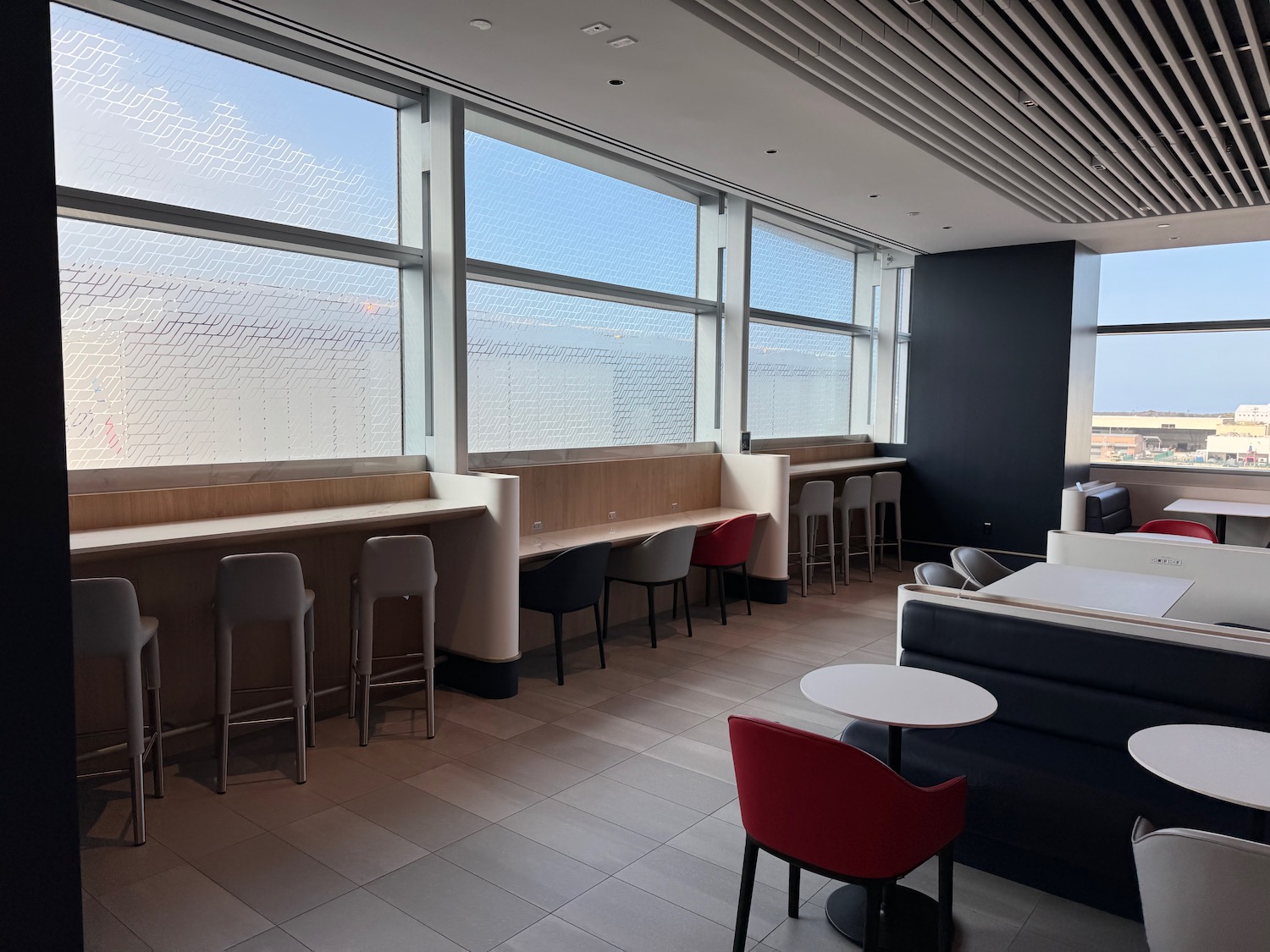 a room with tables and chairs