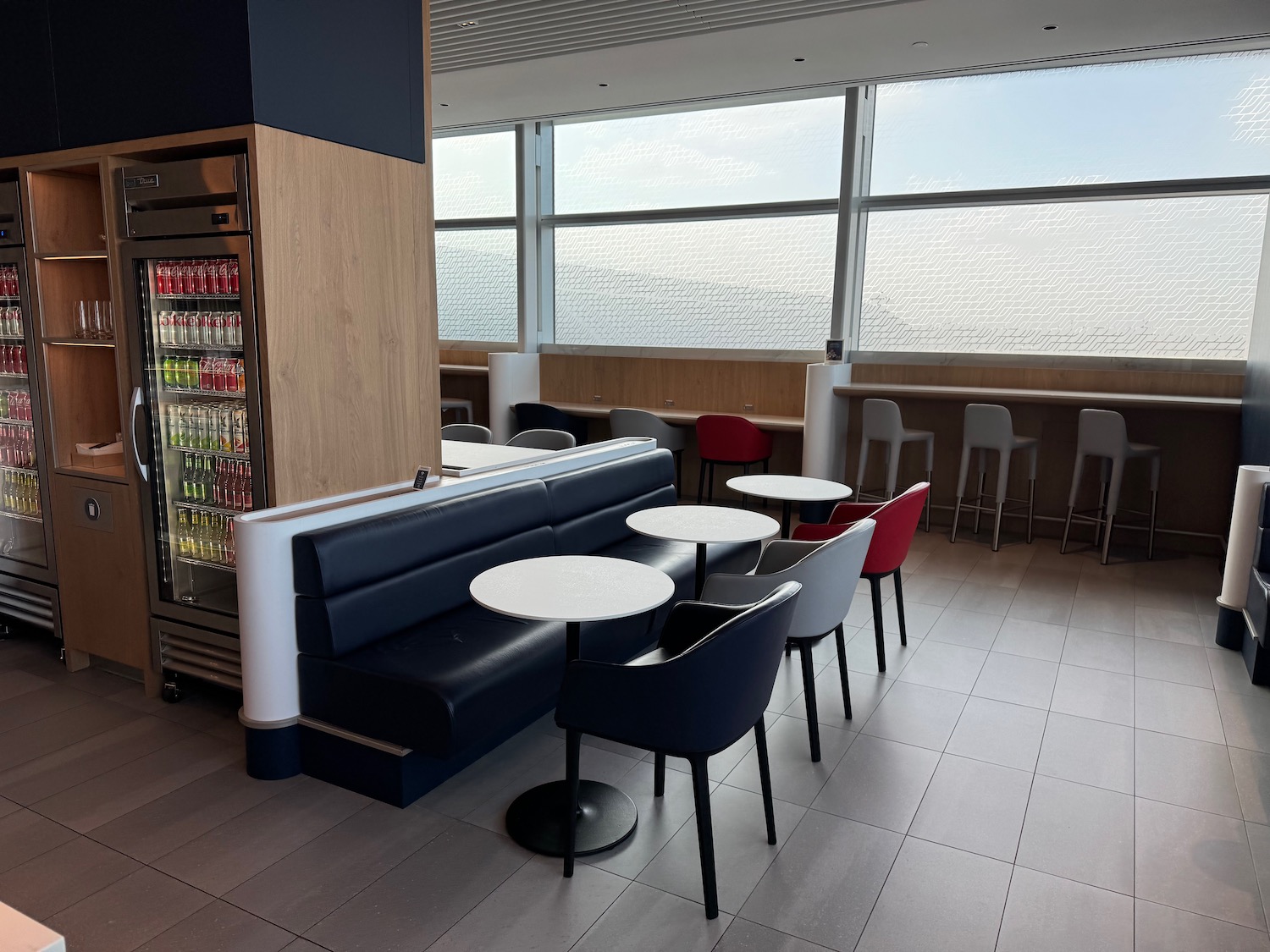 a room with tables and chairs