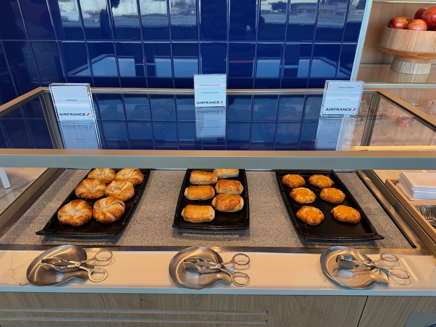trays of pastries on a counter