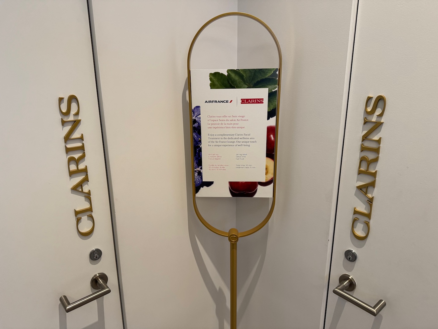 a sign on a stand