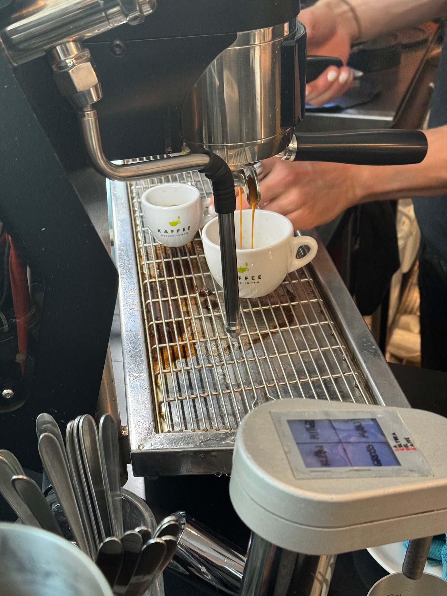 a coffee machine making coffee