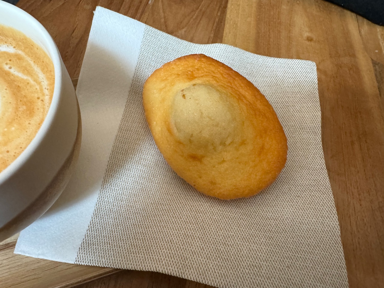 a small pastry on a napkin