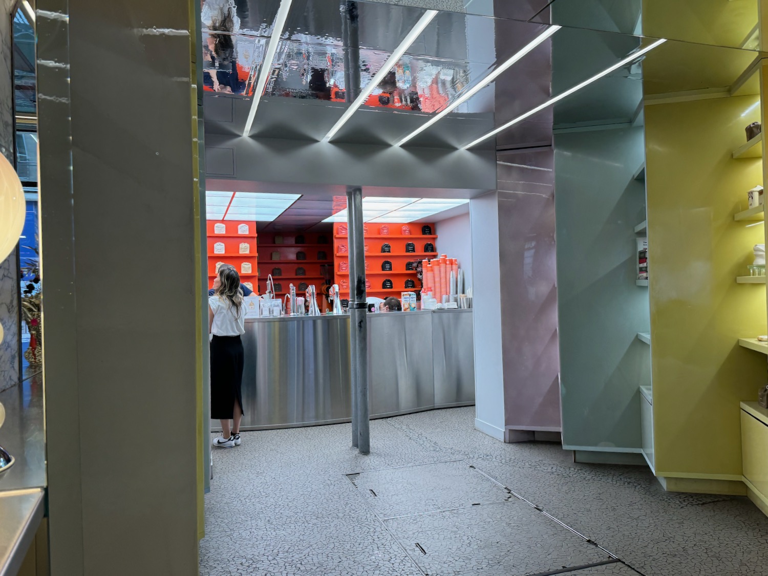 a woman standing in a store