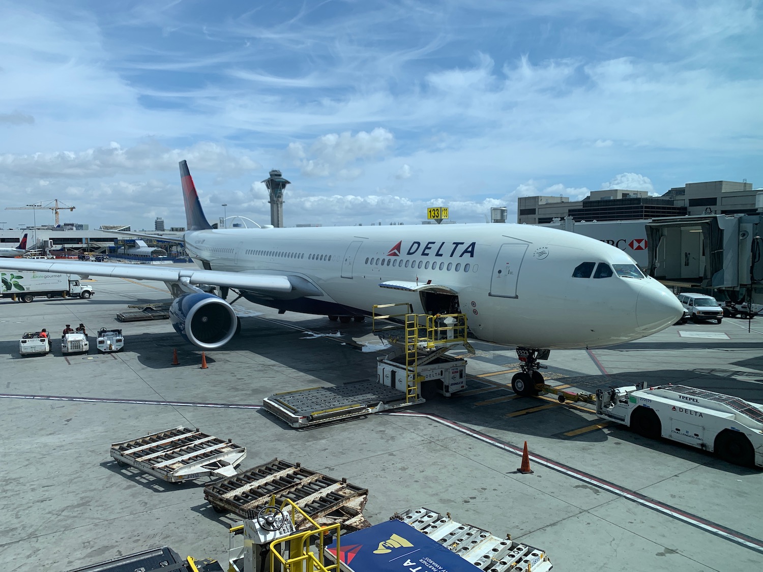 a large airplane at an airport