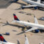 an airplane parked on a runway