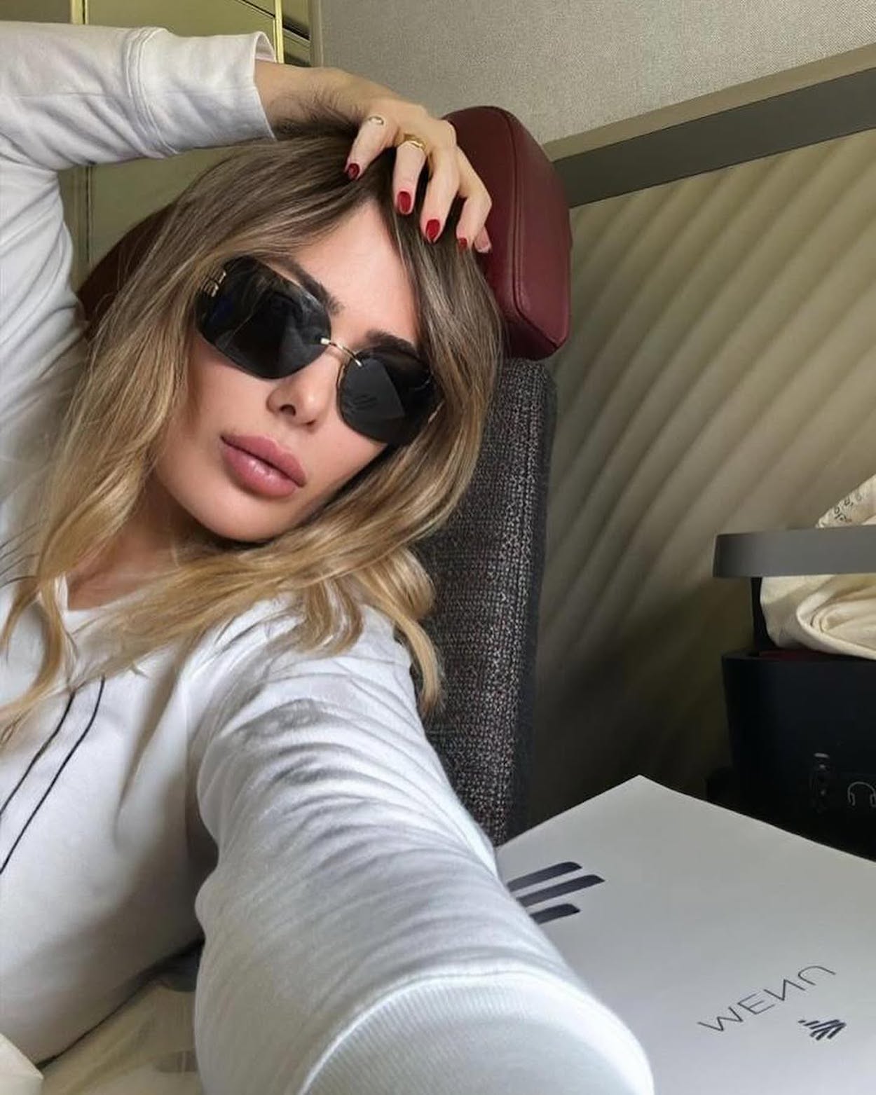 a woman taking a selfie