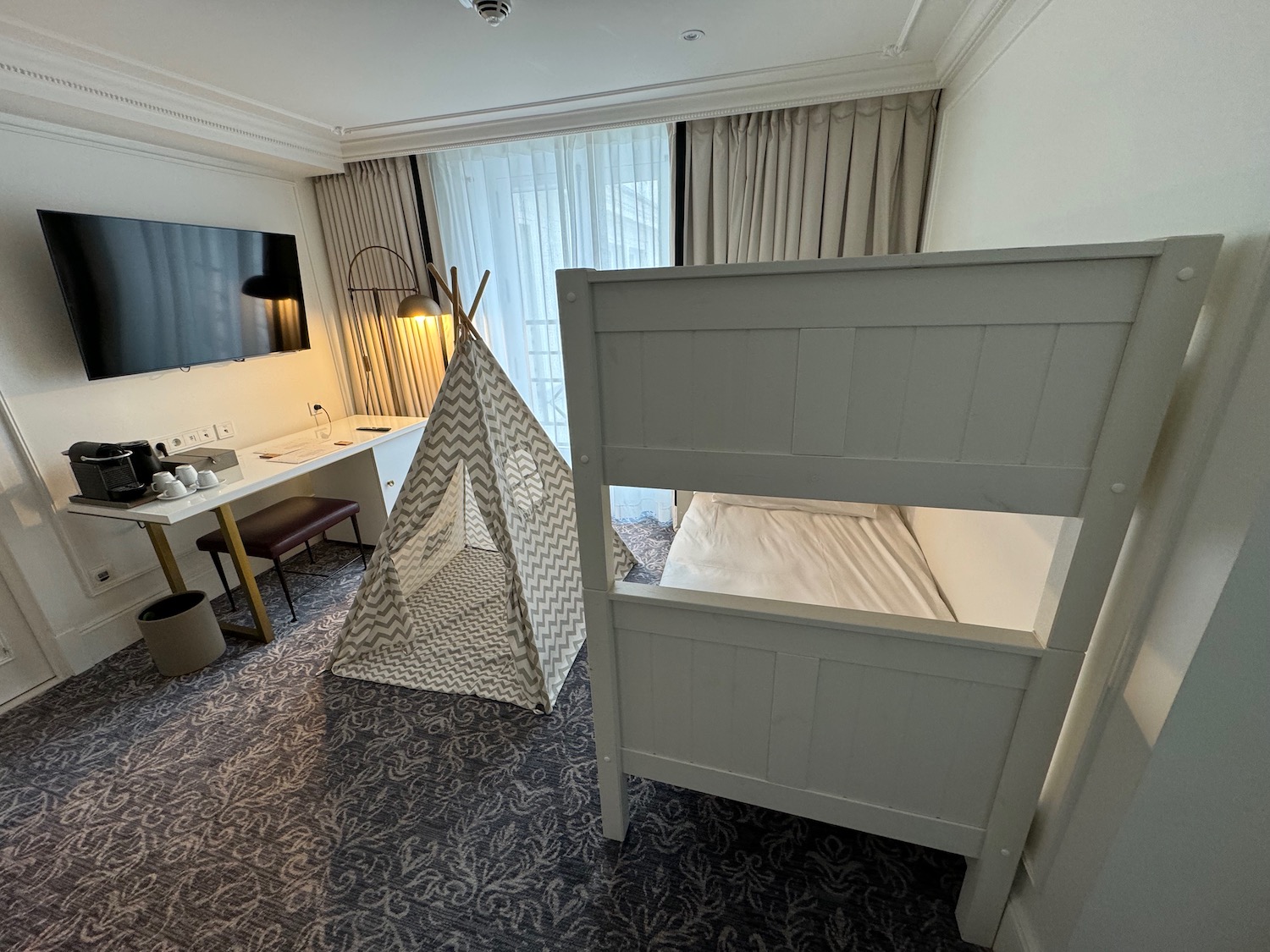 a bunk bed in a room