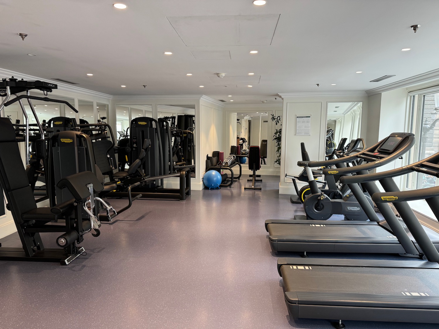 a room with exercise equipment