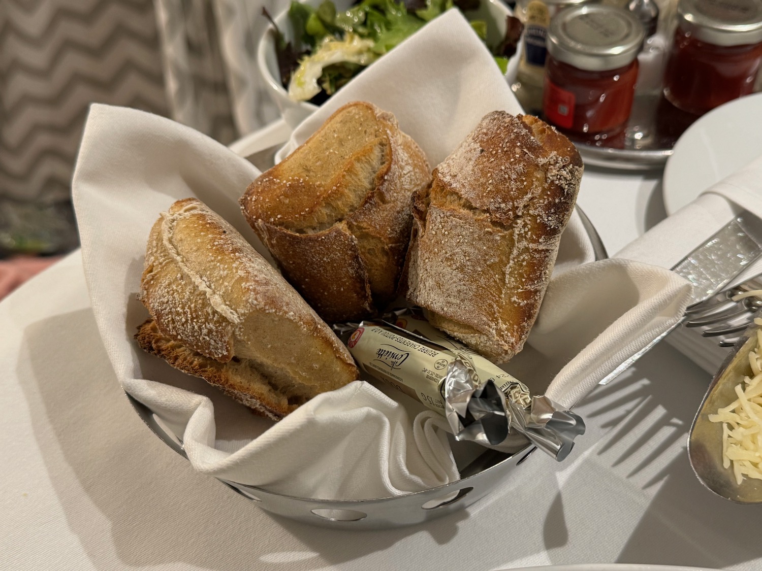a bowl of bread and candy