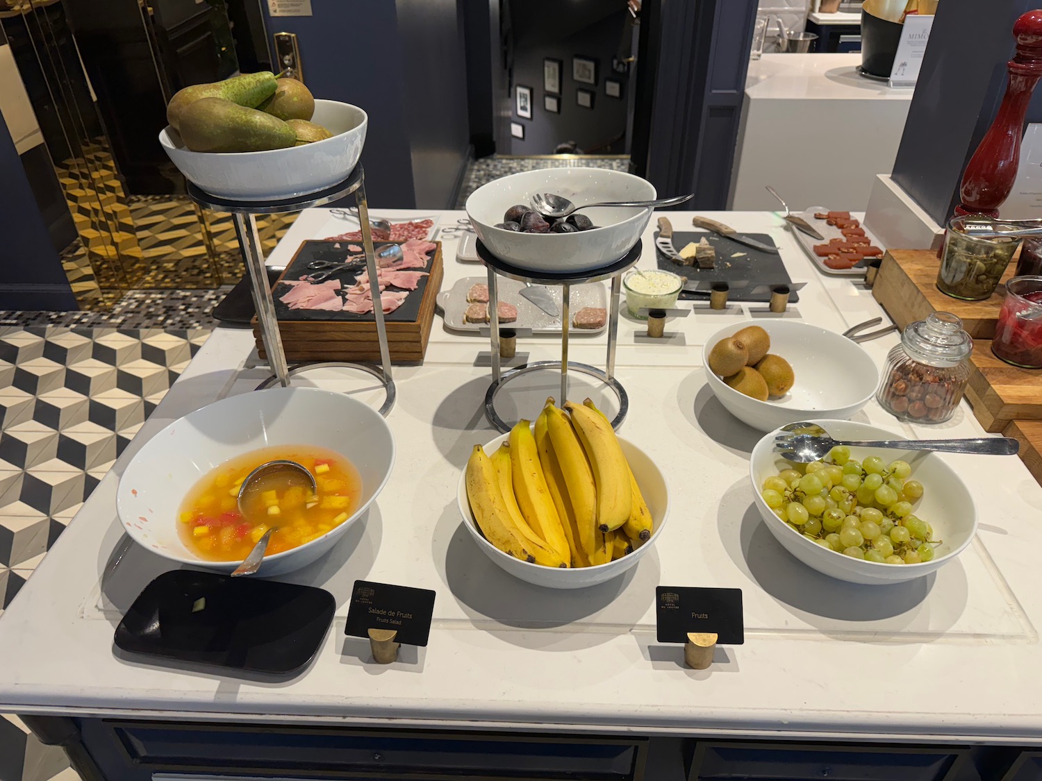 a table with bowls of food
