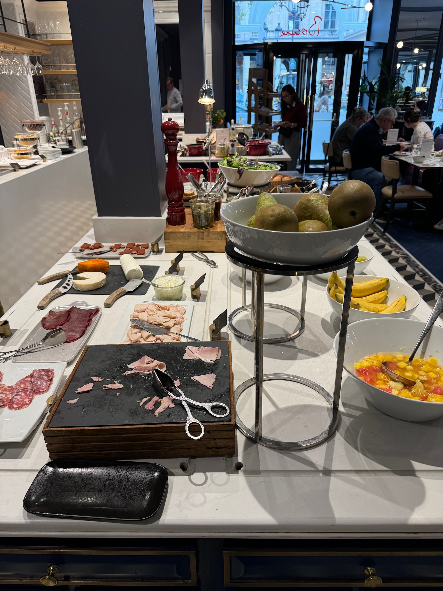 a table with food on it