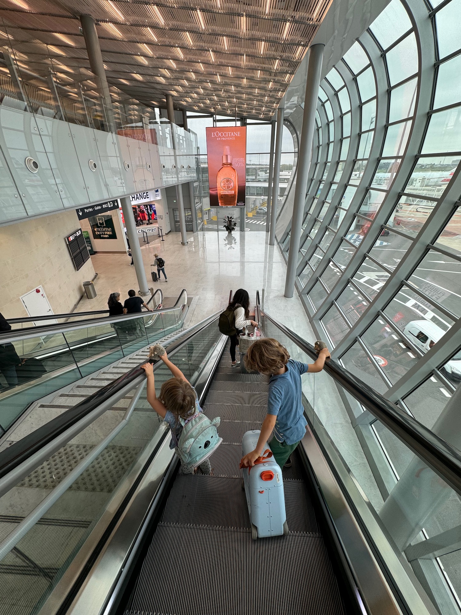 people on an escalator