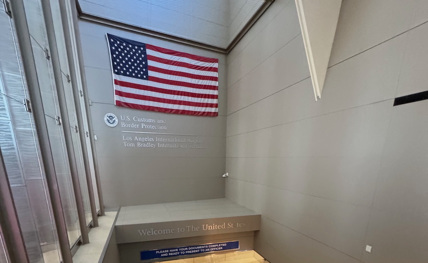 a flag on a wall