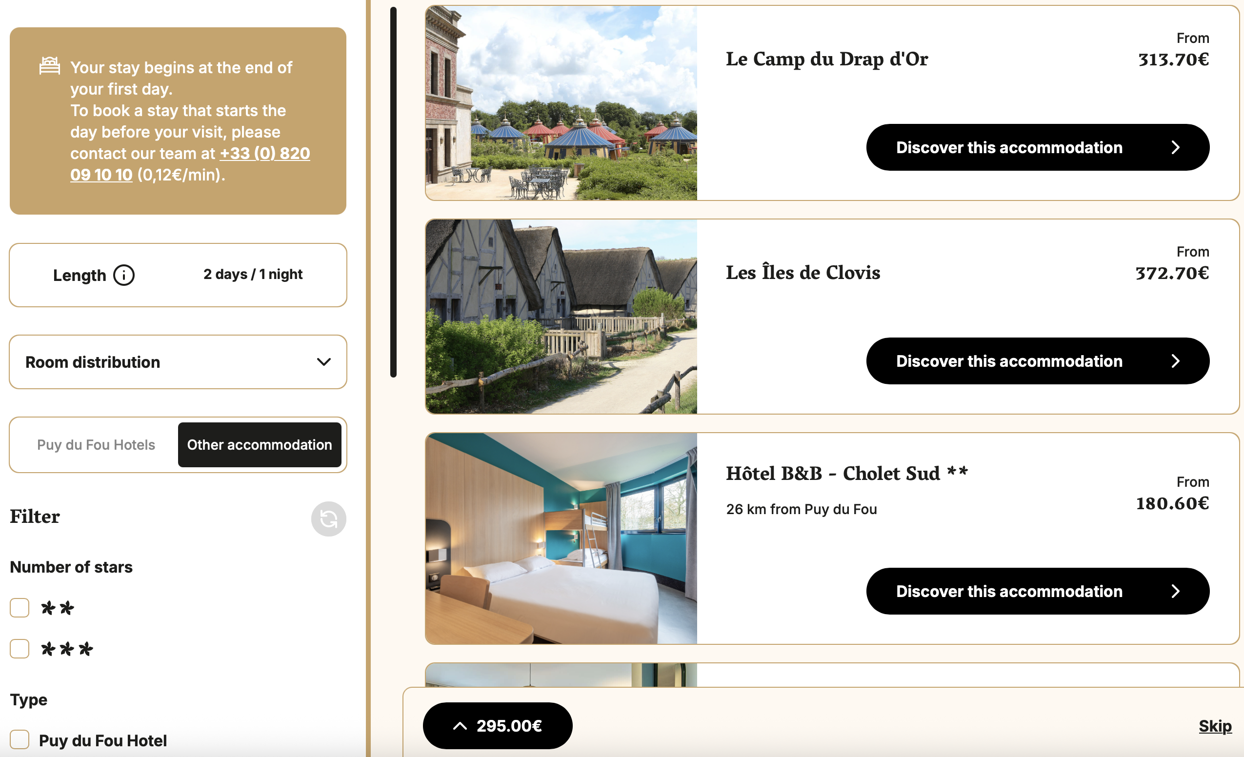 Puy Du Fou accommodations