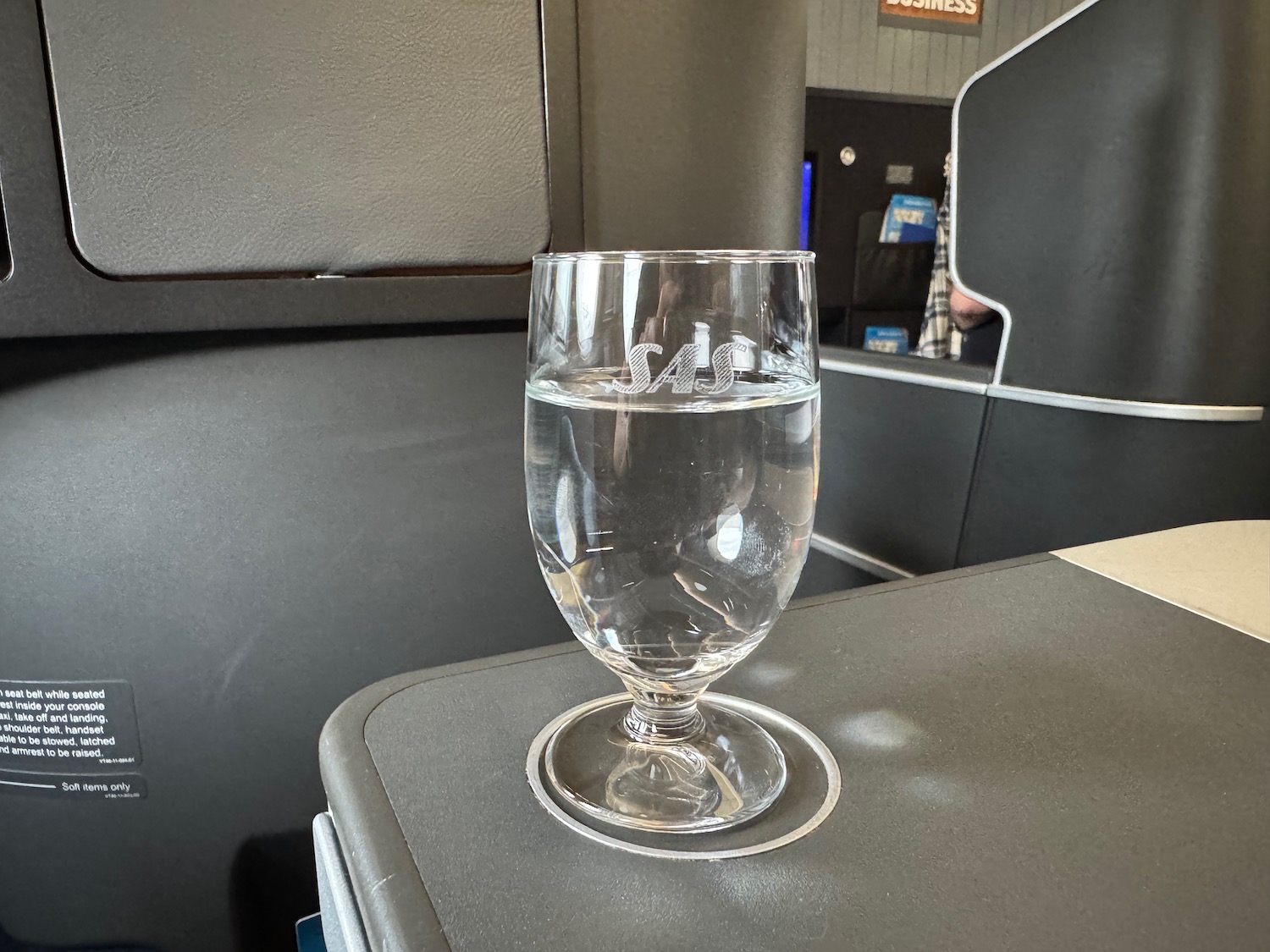 a glass of water on a table