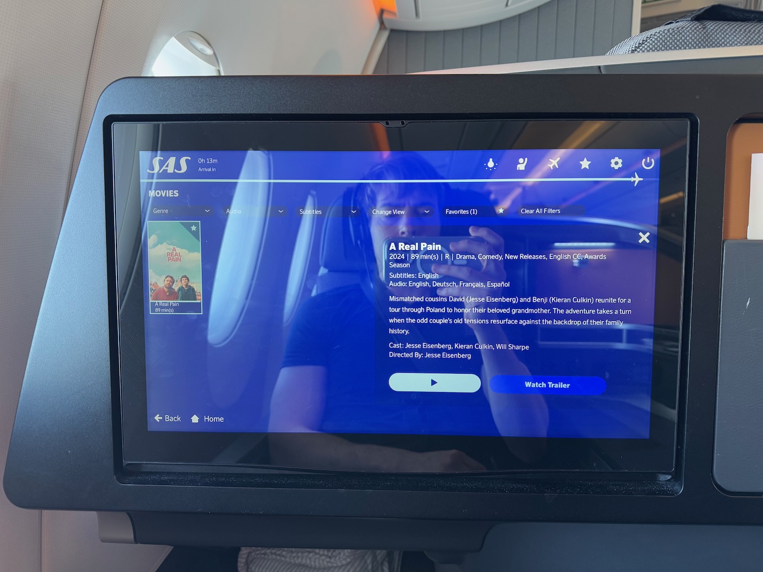 a screen on a plane