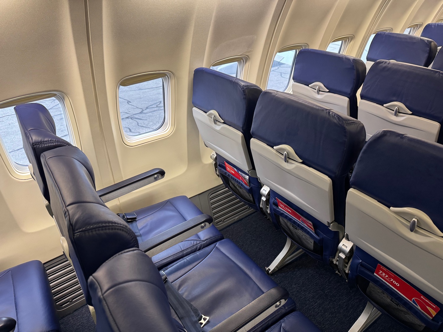 the seats in an airplane
