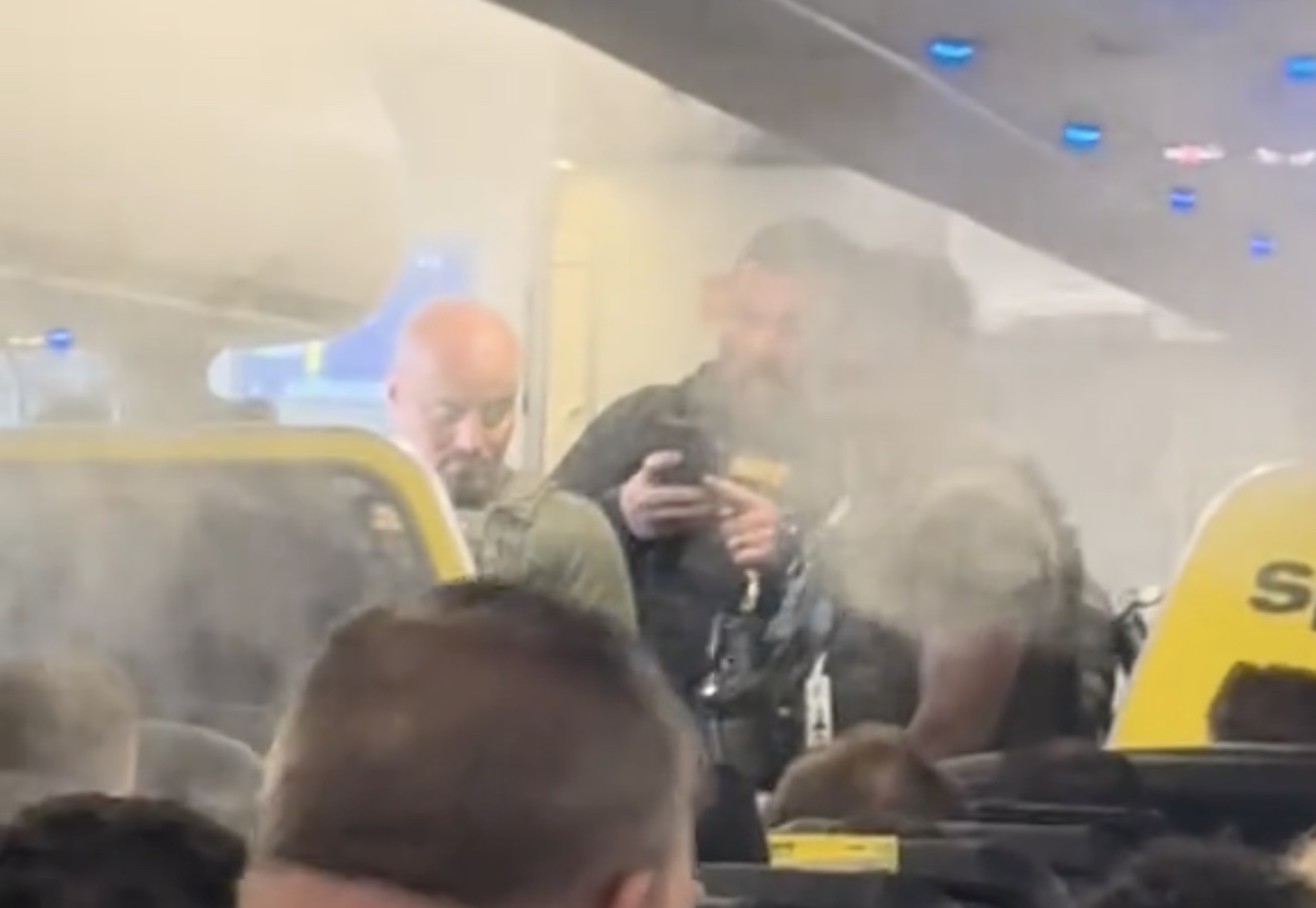 a group of people on a train
