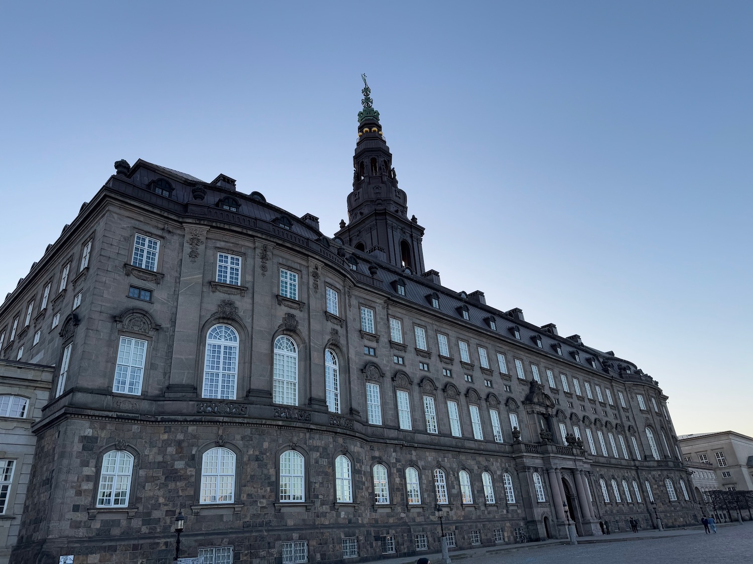 a large building with a tower