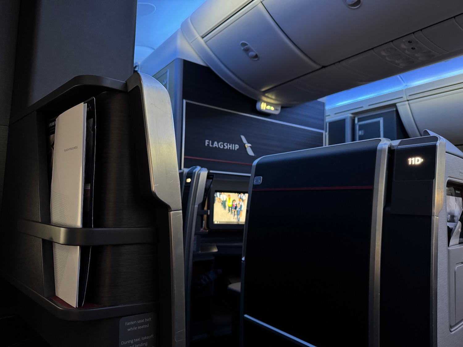 a seat in an airplane