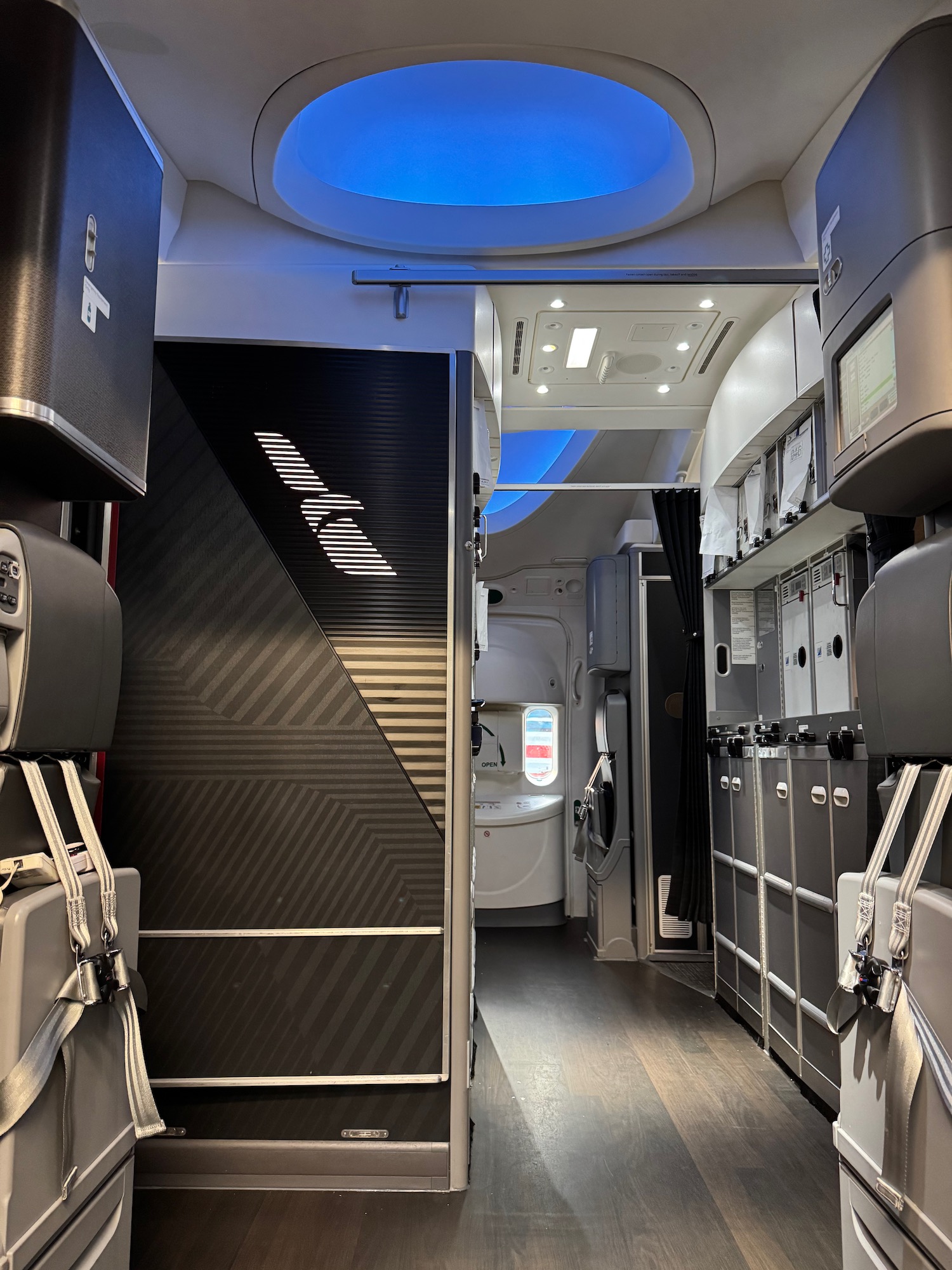 a inside of an airplane