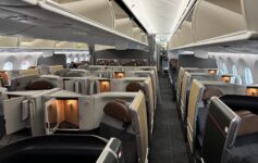 an airplane with seats and a couple of seats