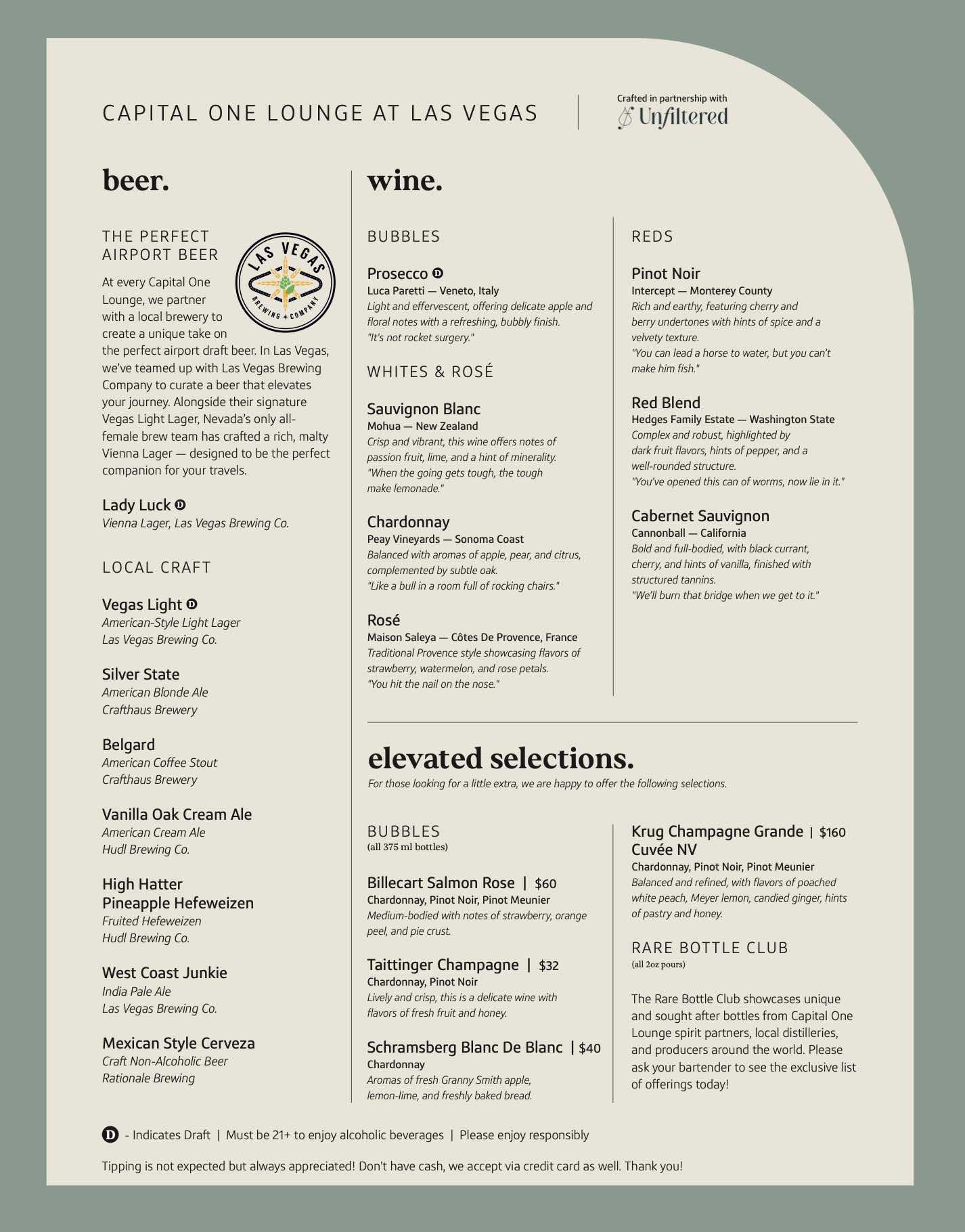 a menu with a label
