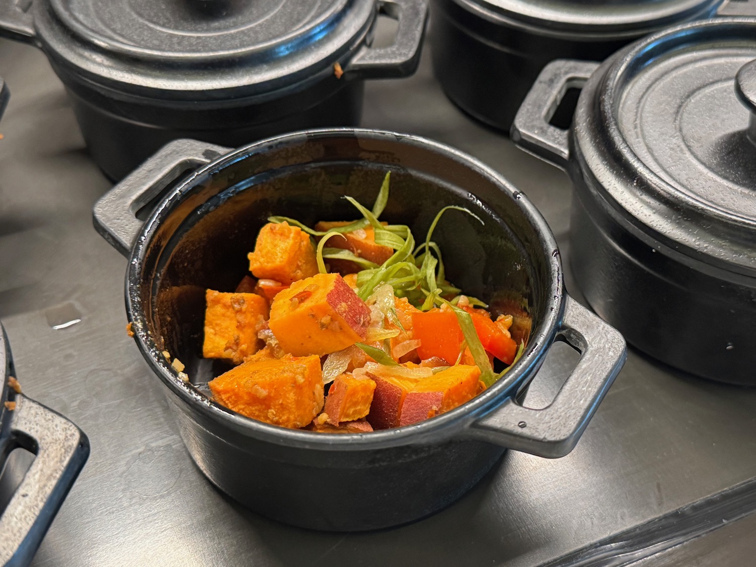a pot of food on a stove