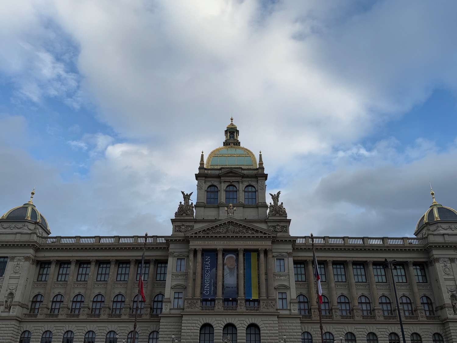 a building with a flag on top