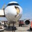 a plane with a broken nose