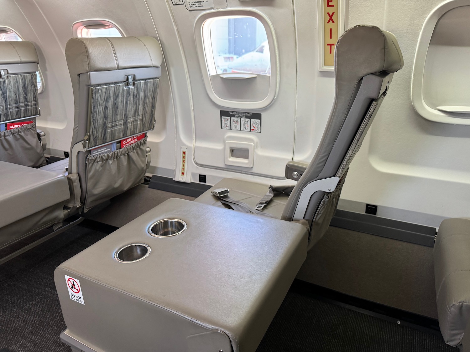 a seat in an airplane