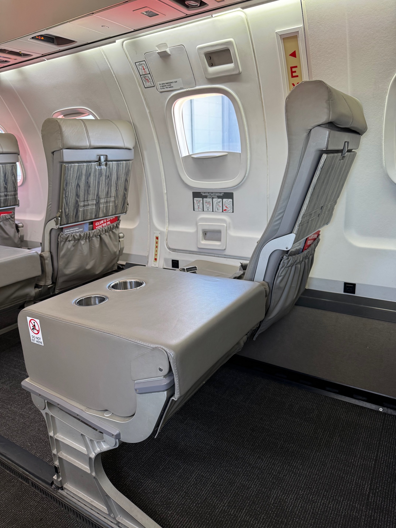 a seat in an airplane