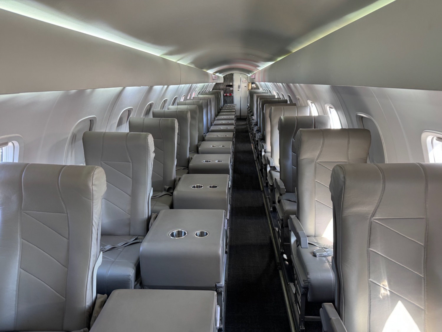 a row of seats in an airplane