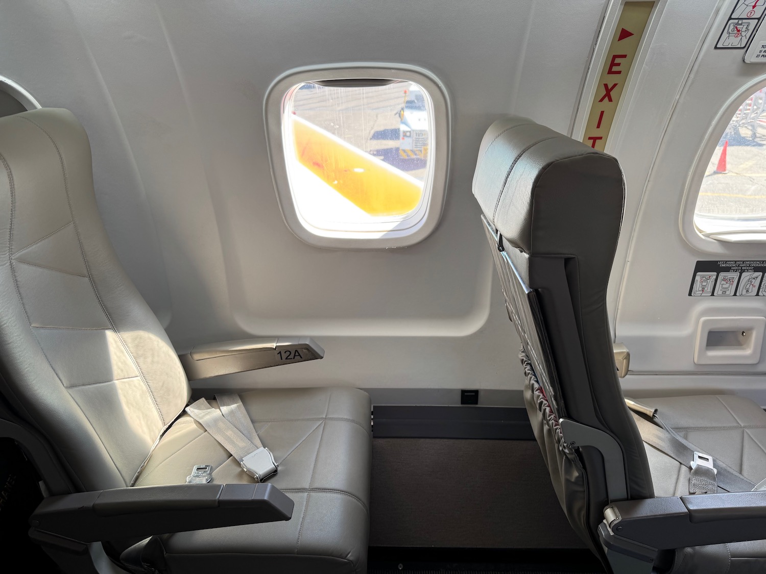 a seat in an airplane