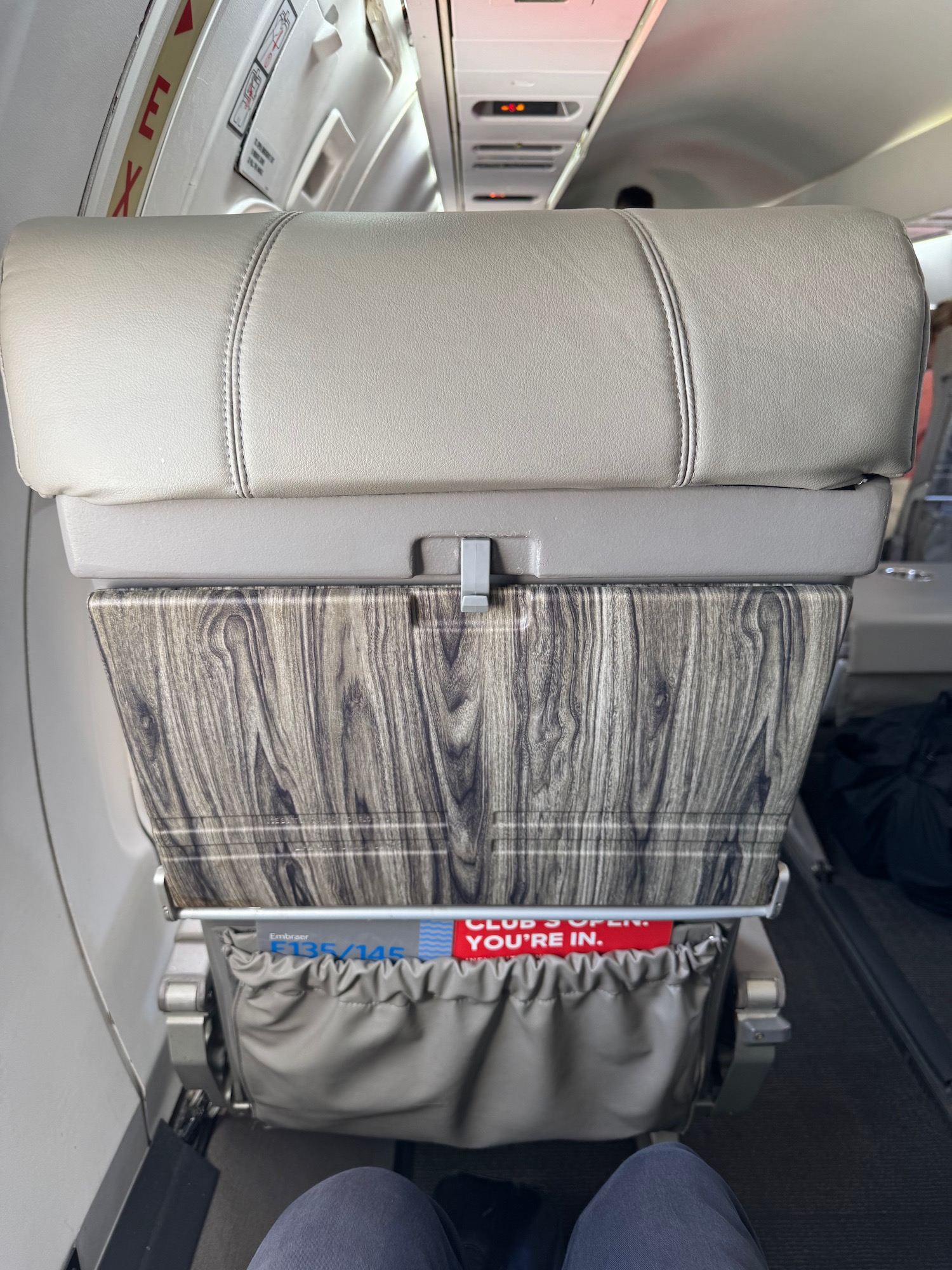 a seat in an airplane