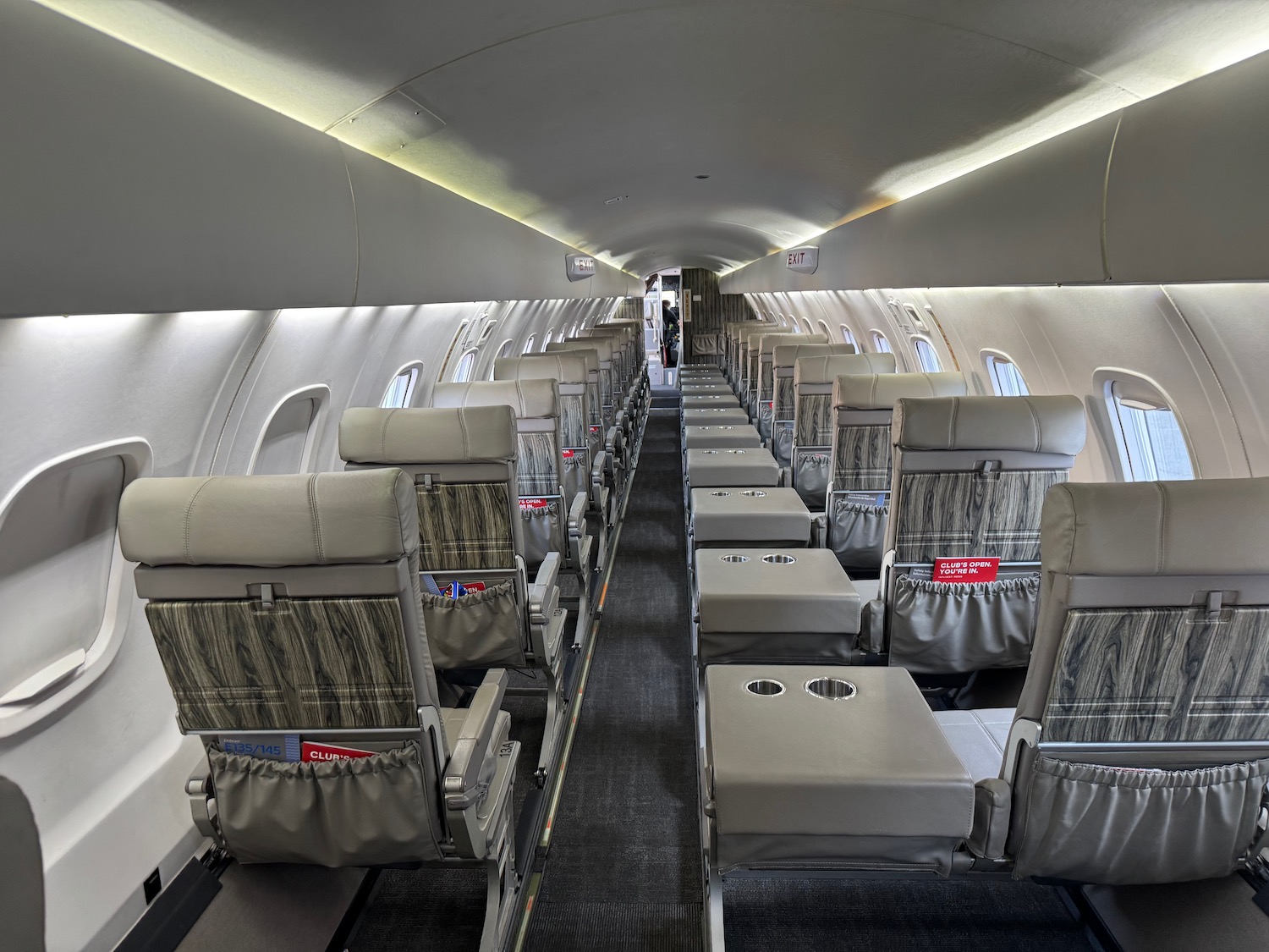 a row of seats in an airplane