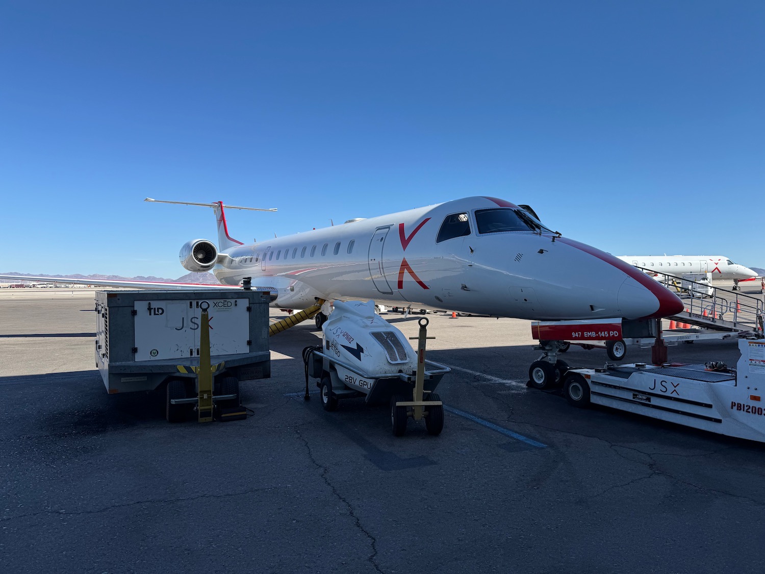 a plane parked on a tarmac