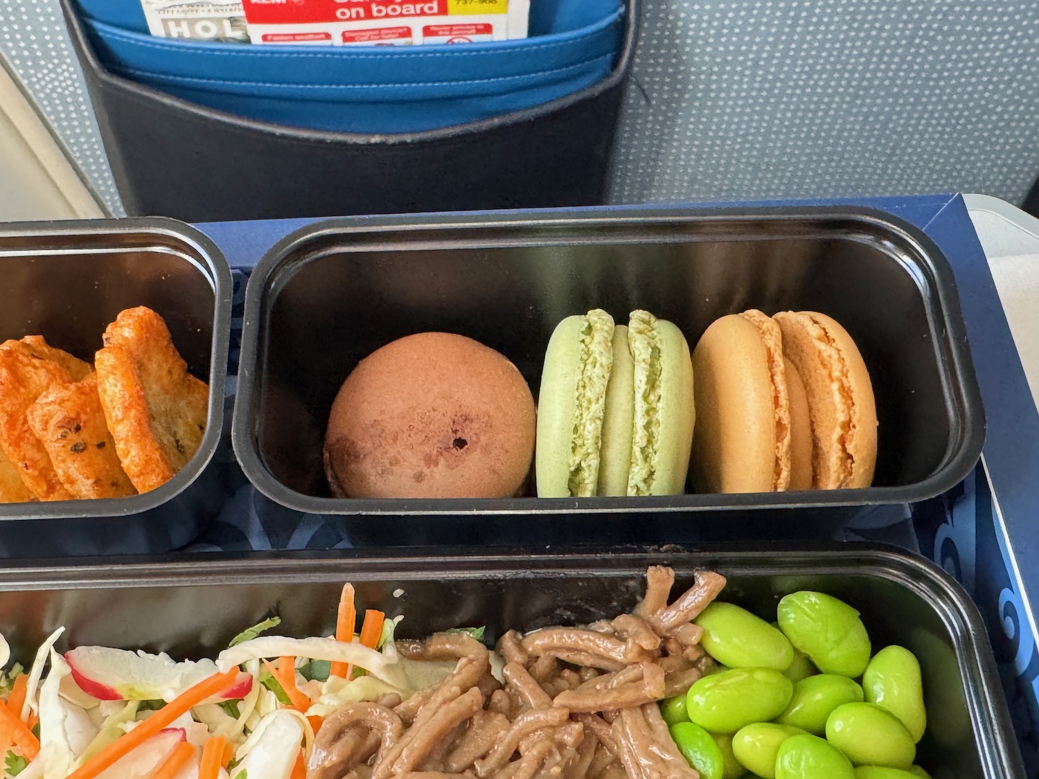food in a tray with food in it