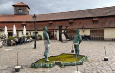 statues in a courtyard