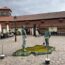 statues in a courtyard