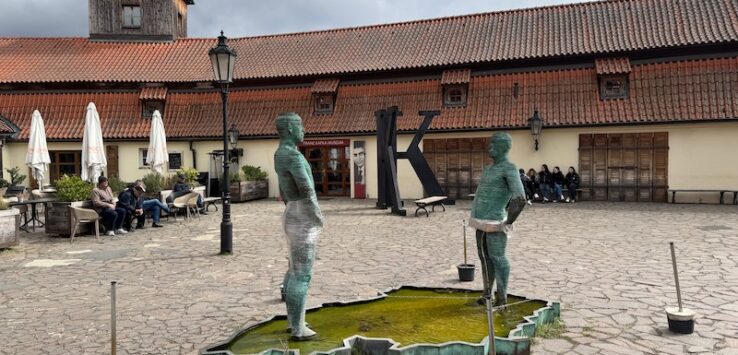statues in a courtyard