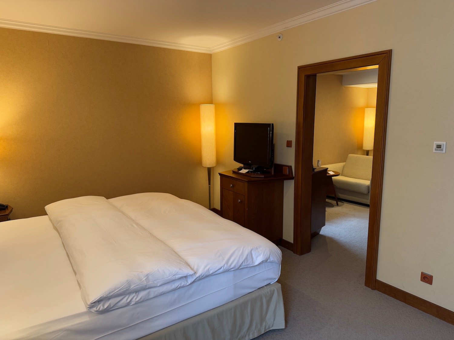 a bed in a room