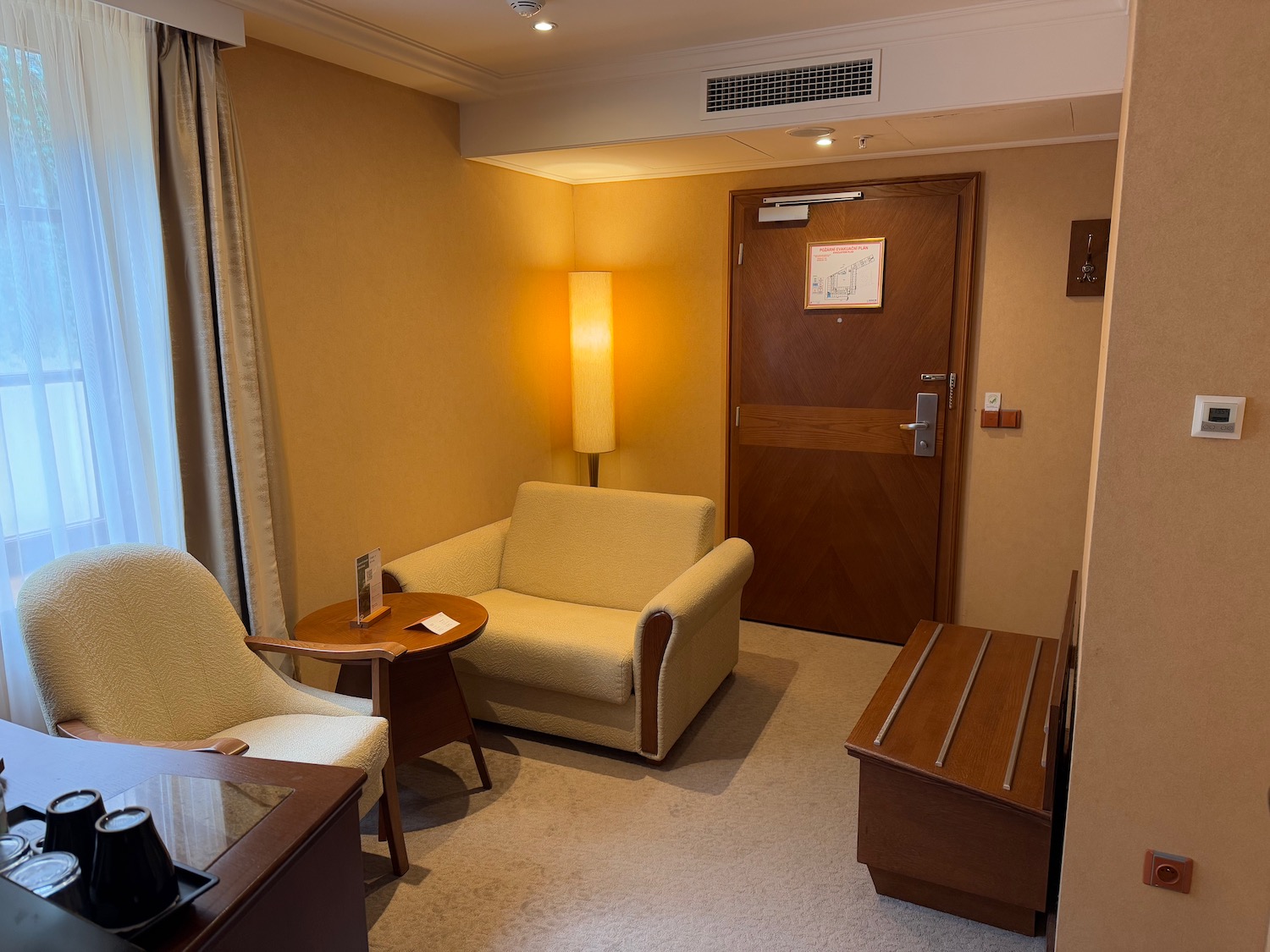 a room with a couch and a table
