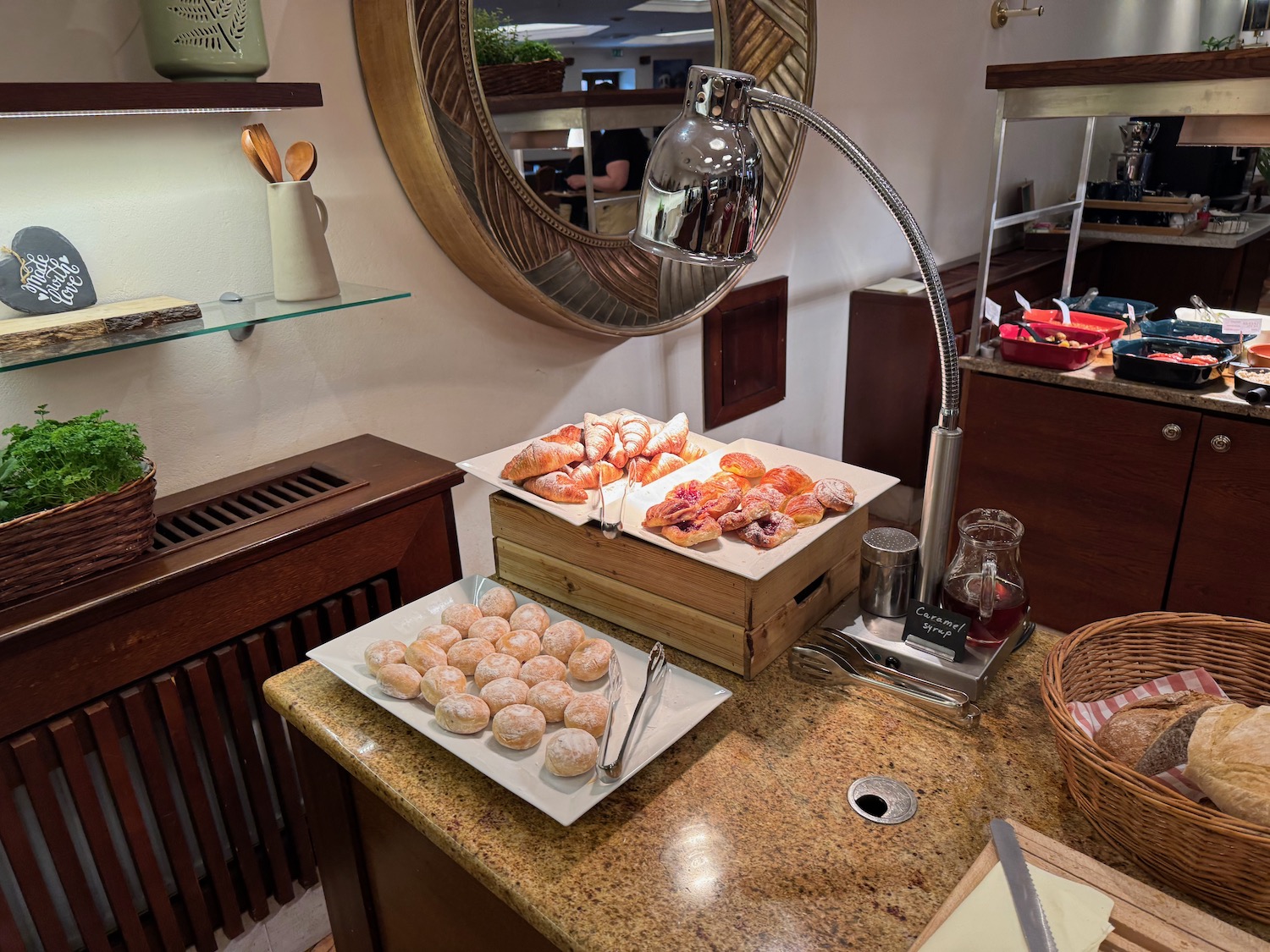 a tray of pastries on a counter
