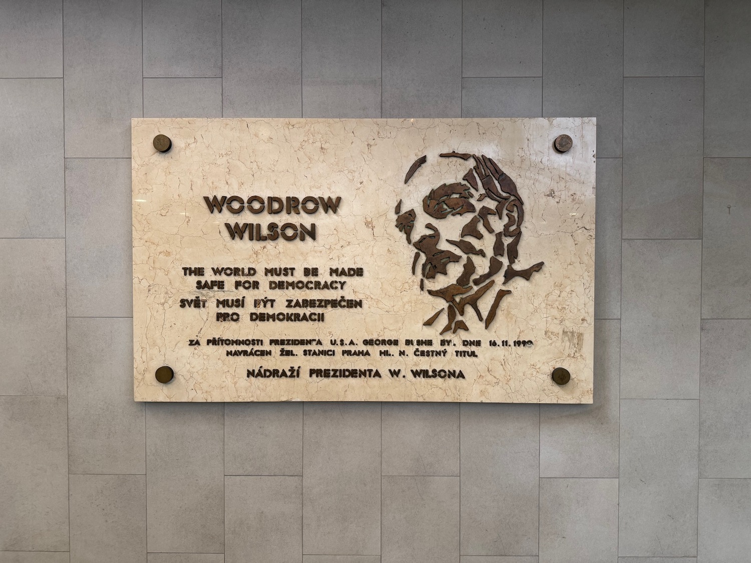 a plaque on a wall
