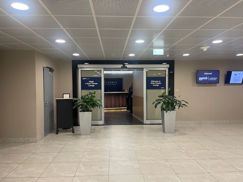 a room with a door open and plants in front of it