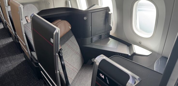 a seat in an airplane