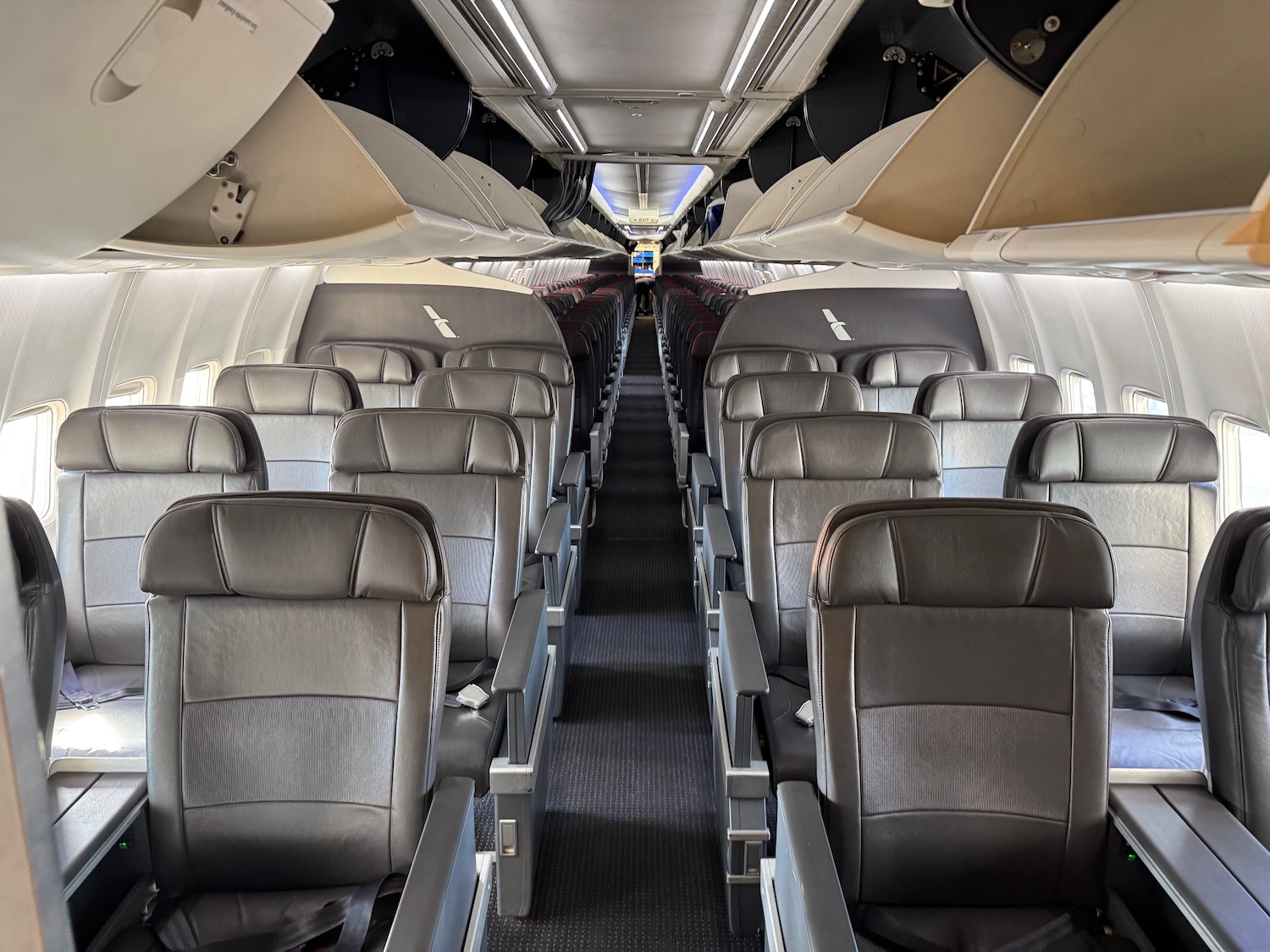 the inside of an airplane