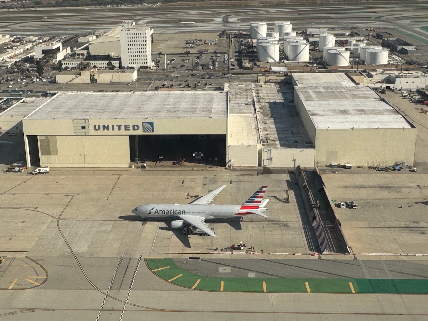 an airplane parked at an airport